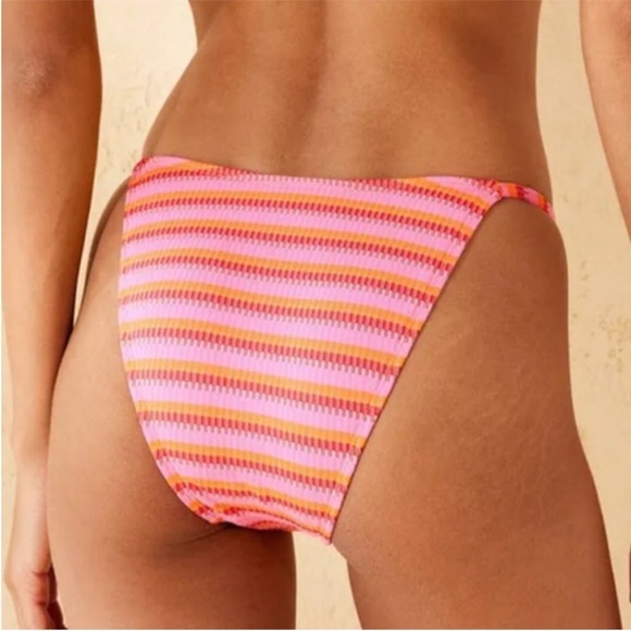 Striped Pink and Orange Bikini Bottom - Picture 2 of 8